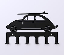 Настенная вешалка декоративная ВМ-9 "Volkswagen Käfer" на 6 крючков, черная