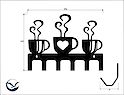 Настенная вешалка декоративная ВМ-31 "Coffee time 3" на 6 крючков, белая