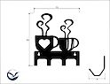 Настенная вешалка декоративная ВМ-42 "Coffee Time 2" на 4 крючка, графит