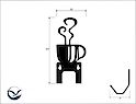 Настенная вешалка декоративная ВМ-43 "Coffee Time 1" на 2 крючка, графит