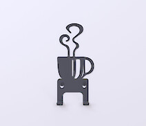 Настенная вешалка декоративная ВМ-43 "Coffee Time 1" на 2 крючка, графит
