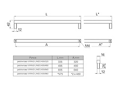 Меблева рейлінгова ручка Virno Lines 409/320, колір нікель браш