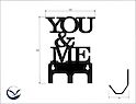 Настінна вішалка декоративна ВМ-53 "You&Me 1" на 3 гачка, біла