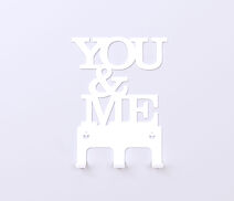 Настінна вішалка декоративна ВМ-53 "You&Me 1" на 3 гачка, біла
