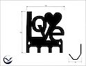 Настінна вішалка декоративна ВМ-54 "Love" на 4 гачка, біла
