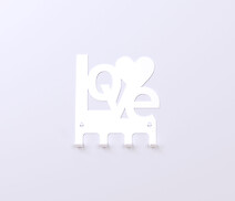Настенная вешалка декоративная ВМ-54 "Love" на 4 крючка, белая