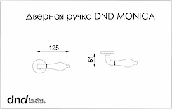 Дверная ручка DND MONICA c накладкой под WC, никель/белый 467/12T-ONV+P1