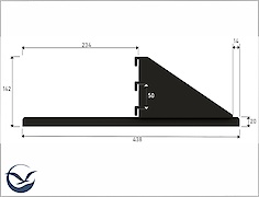 Комплект кронштейнів для кріплення тумби з шухлядами та полицями глибиною 510мм, графіт