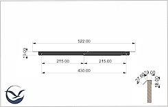 Меблева ручка-профіль торцева для шухляд в гардеробну систему в модуль 600мм, графіт