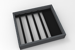 Брючниця для модуля 600 мм зі знімними тримачами і 2 лотком для аксесуарів, графіт