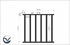 Брючниця для модуля 600 мм зі знімними тримачами, графіт