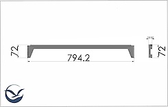 Жердь для модуля 800мм для гардеробної системи, графіт