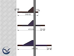 Комплект кронштейнов для крепления наклонной полки длиной 410-510мм под обувь, графит