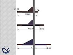 Комплект кронштейнов для крепления полки глубиной 410мм, графит