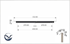 Мебельная ручка-профиль торцевая для комода в гардеробную систему в модуль 600мм, графит