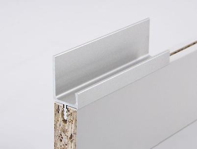 Врезной торцевой профиль ручка Н2 алюминиевый  L=5950мм неанодированный для плиты 18мм