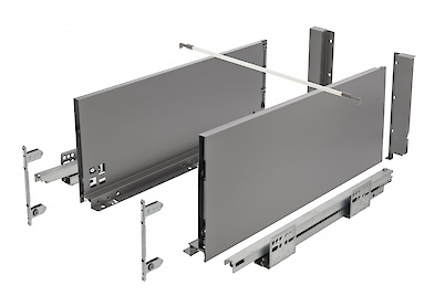 Комплект висувної шухляди GTV AXIS PRO P20 H=168 L=450, антрацит