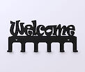 Настінна вішалка декоративна ВМ-30 "Welcome" на 6 гачків, чорна