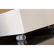 Мебельный ролик OgTM серии Formula 40 Nylon со стопором белый/белый натуральный с планкой тип2