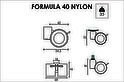 Меблевий ролик OgTM серії Formula 40 Nylon зі стопором білий/натуральний з планкою тип2
