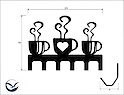 Настенная вешалка декоративная ВМ-44 "Coffee Time 3" на 6 крючков, белая