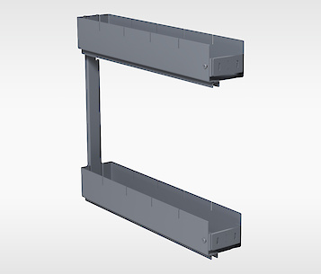 Карго двухуровневое боковое левое для модуля 150 мм, графит