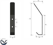 Настінна вішалка універсальна на 1 гачок, графіт