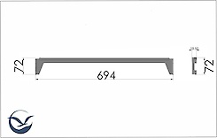 Жердь для модуля 700мм для гардеробної системи, чорна