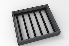 Брючниця для модуля 700 мм зі знімними тримачами, чорна