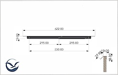 Меблева ручка-профіль торцева для шухляд в гардеробну систему в модуль 700мм, графіт