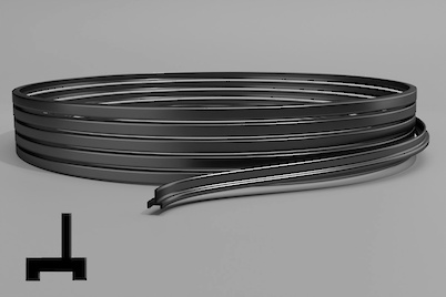 Уплотнитель для алюминиевых рамочных фасадов под стекло тип 7 ​​к профилю М21/23 черный