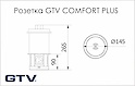 Встраиваемая розетка GTV COMFORT PLUS вертикальная на 4 вилки, 2USB, индукционная зарядка, черная