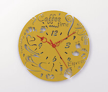 Настенные металлические часы ЧМ-23 "Coffee Time", Gold 300
