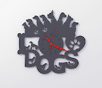 Настенные металлические часы ЧМ-31 "Dogs", графит