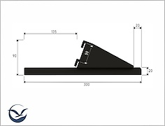Комплект кронштейнів для кріплення похилої полиці довжиною 410-510 мм в гардеробну, білий