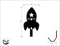 Настенная вешалка декоративная ВМ-68 "Космическая ракета" на 1 крючок, графит