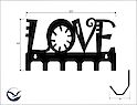 Настенная вешалка декоративная ВМ-87 "Love" на 6 крючков, красная