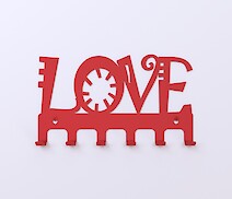 Настенная вешалка декоративная ВМ-87 "Love" на 6 крючков, красная