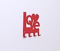 Настенная вешалка декоративная ВМ-54 "Love" на 4 крючка, красная