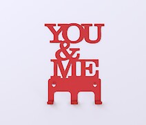 Настенная вешалка декоративная ВМ-53 "You&Me 1" на 3 крючка, красная