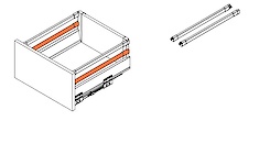 Поздовжній релінг GTV для шухляди MB PRO L=450, білий