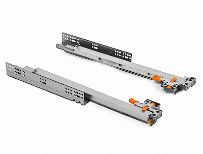Напрямна прихованого монтажу GTV MODERN SLIDE PRO SOFT CLOSE + PUSH TO OPEN L=450 повного висування з дотягувачем