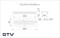 Вентиляционная решетка GTV алюминиевая 60x484мм, инокс