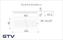 Вентиляционная решетка GTV алюминиевая 80x480мм, инокс