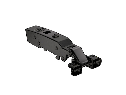 Петля Hettich Sensys 8631i ALU для алюминиевых фасадов, угол открывания 95º,  накладная, c доводчиком, черный обсидиан