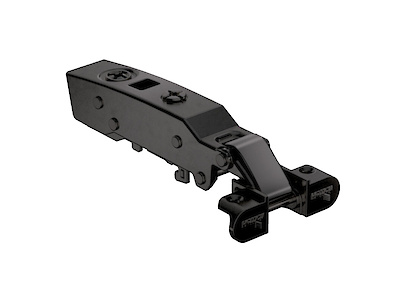 Завіса Hettich Sensys 8631i ALU для алюмінієвих фасадів, кут відкриття 95º, накладна, з дотягувачем, чорний обсидіан