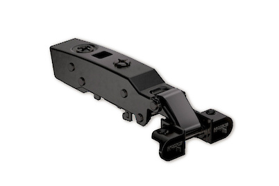 Петля Hettich Sensys 8631i ALU для алюминиевых фасадов, угол открывания 95º,  накладная, c доводчиком, черный обсидиан