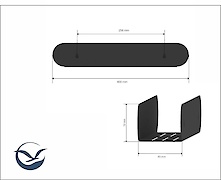 Полка В-1 для ванной комнаты 400мм, черный