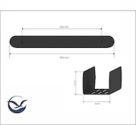Полка В-1 для ванной комнаты 600мм, черный