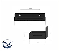 Полиця В-2 для ванної кімнати 250мм, чорний